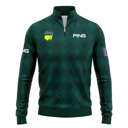 Dark Green Argyle Plaid Pattern Golf Masters Tournament Ping Quarter-Zip Jacket Style Classic Quarter-Zip Jacket