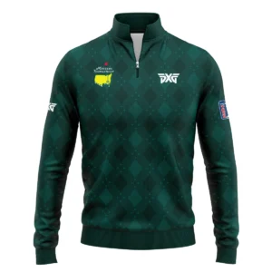 Dark Green Argyle Plaid Pattern Golf Masters Tournament Zipper Hoodie Shirt Style Classic Zipper Hoodie Shirt