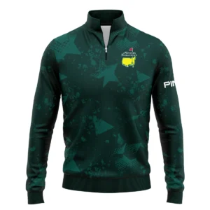 Dark Green Grunge Stars Pattern Golf Masters Tournament Ping Zipper Hoodie Shirt Style Classic Zipper Hoodie Shirt