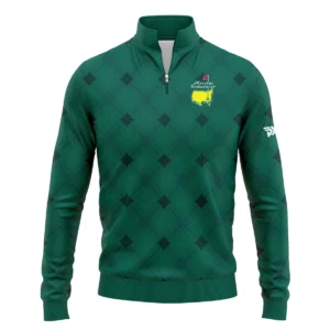 Golf Masters Tournament Green Argyle Pattern Zipper Hoodie Shirt Style Classic Zipper Hoodie Shirt