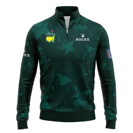 Dark Green Grunge Stars Pattern Golf Masters Tournament Rolex Quarter-Zip Jacket Style Classic Quarter-Zip Jacket