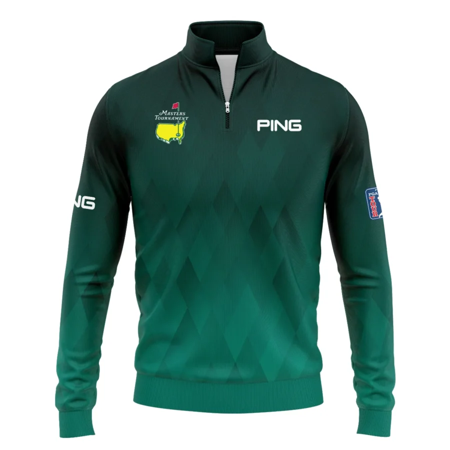 Gradient Dark Green Geometric Pattern Masters Tournament Ping Quarter-Zip Jacket Style Classic Quarter-Zip Jacket