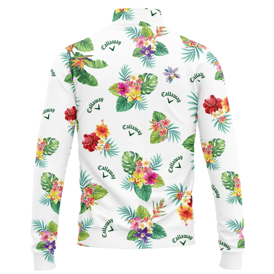 Callaway Hawaiian Flower Quarter-Zip Jacket Style Classic Quarter-Zip Jacket