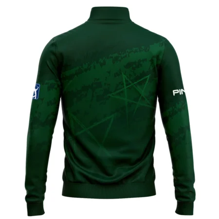 Stars Gradient Dark Green Grunge Pattern Masters Tournament Ping Quarter-Zip Jacket Style Classic Quarter-Zip Jacket