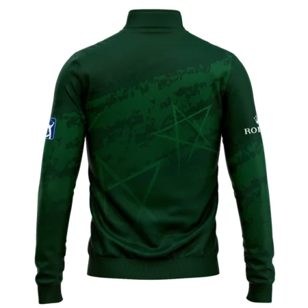 Stars Gradient Dark Green Grunge Pattern Masters Tournament Rolex Quarter-Zip Jacket Style Classic Quarter-Zip Jacket