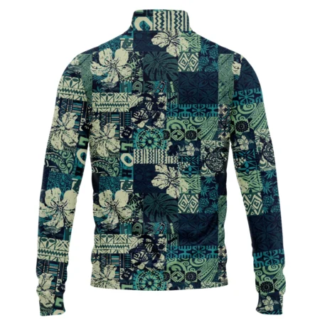 Masters Tournament Hawaiian Hibiscus And Tribal Element Fabric Callaway Quarter-Zip Jacket Style Classic Quarter-Zip Jacket