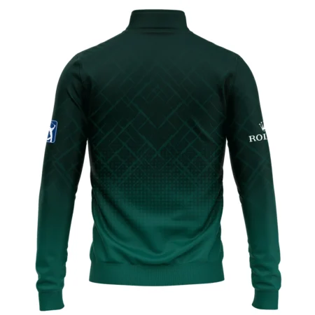 Rolex Masters Tournament Sport Jersey Pattern Dark Green Quarter-Zip Jacket Style Classic Quarter-Zip Jacket