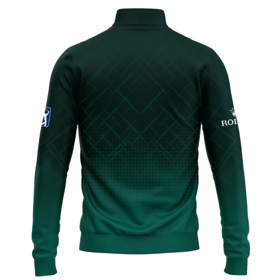 Rolex Masters Tournament Sport Jersey Pattern Dark Green Quarter-Zip Jacket Style Classic Quarter-Zip Jacket