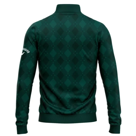 Dark Green Argyle Plaid Pattern Golf Masters Tournament Callaway Quarter-Zip Jacket Style Classic Quarter-Zip Jacket