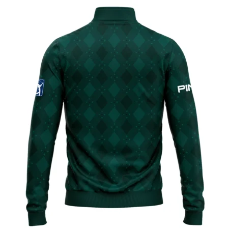 Dark Green Argyle Plaid Pattern Golf Masters Tournament Ping Quarter-Zip Jacket Style Classic Quarter-Zip Jacket