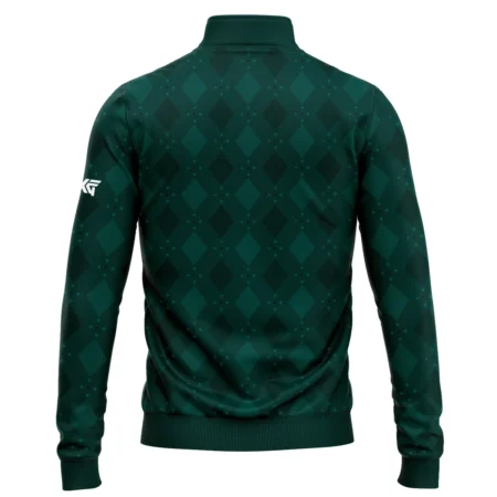 Dark Green Argyle Plaid Pattern Golf Masters Tournament Quarter-Zip Jacket Style Classic Quarter-Zip Jacket