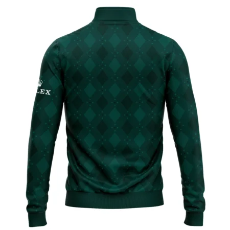 Dark Green Argyle Plaid Pattern Golf Masters Tournament Rolex Quarter-Zip Jacket Style Classic Quarter-Zip Jacket