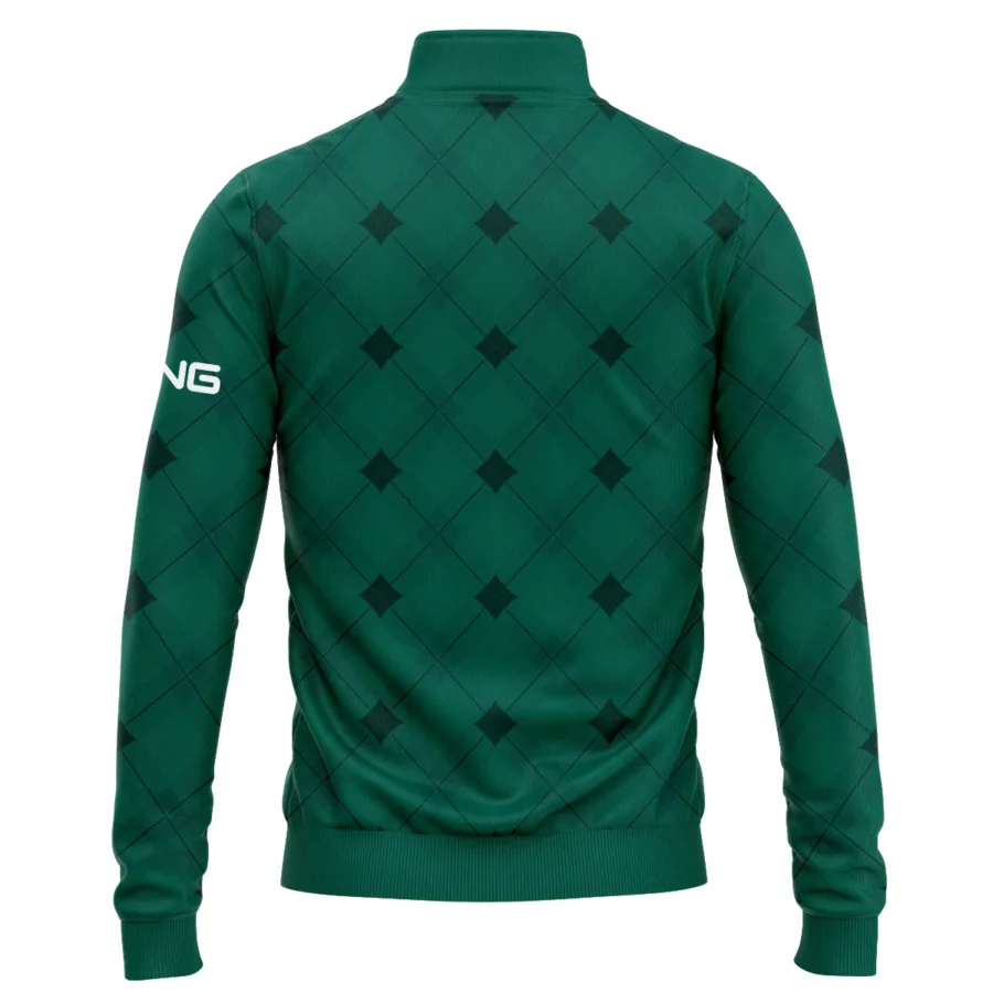 Golf Masters Tournament Green Argyle Pattern Ping Quarter-Zip Jacket Style Classic Quarter-Zip Jacket