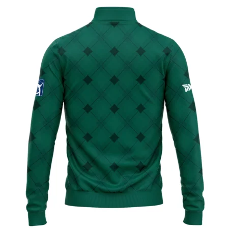 Golf Masters Tournament Green Argyle Pattern Quarter-Zip Jacket Style Classic Quarter-Zip Jacket