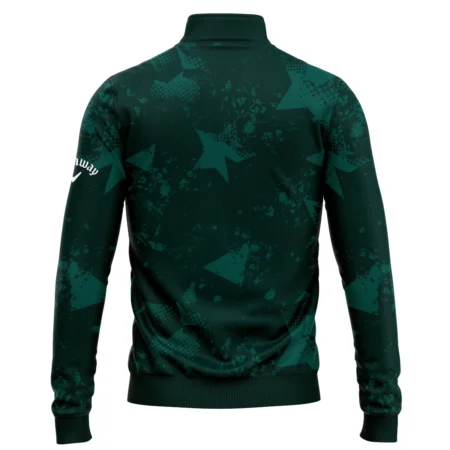 Dark Green Grunge Stars Pattern Golf Masters Tournament Callaway Quarter-Zip Jacket Style Classic Quarter-Zip Jacket