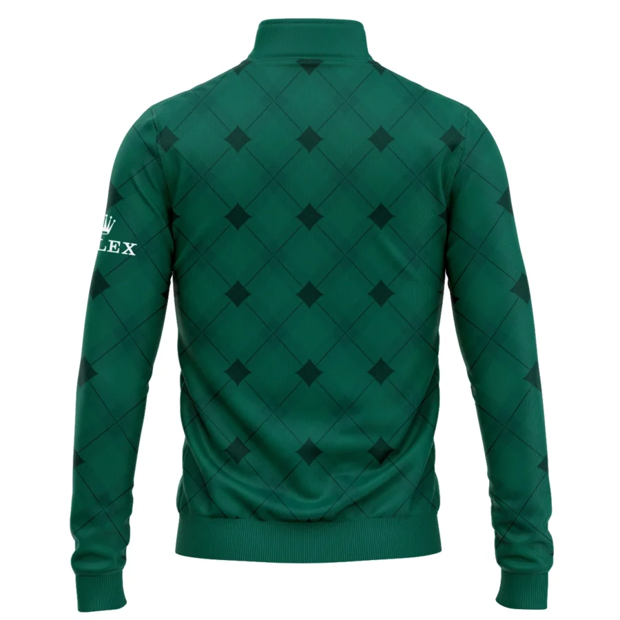 Golf Masters Tournament Green Argyle Pattern Rolex Quarter-Zip Jacket Style Classic Quarter-Zip Jacket