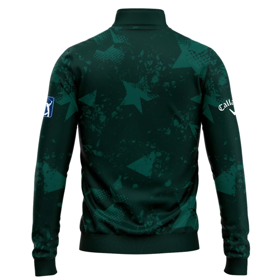 Dark Green Grunge Stars Pattern Golf Masters Tournament Callaway Quarter-Zip Jacket Style Classic Quarter-Zip Jacket