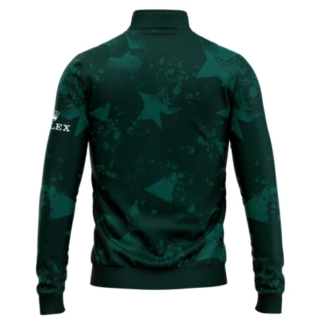 Dark Green Grunge Stars Pattern Golf Masters Tournament Rolex Quarter-Zip Jacket Style Classic Quarter-Zip Jacket