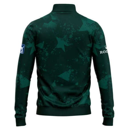 Dark Green Grunge Stars Pattern Golf Masters Tournament Rolex Quarter-Zip Jacket Style Classic Quarter-Zip Jacket