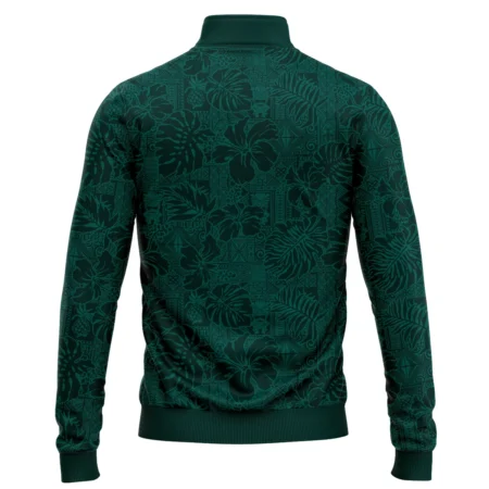 Hibiscus And Tropical Leaves With Tribal Elements Pattern Golf Masters Tournament Ping Quarter-Zip Jacket Style Classic Quarter-Zip Jacket