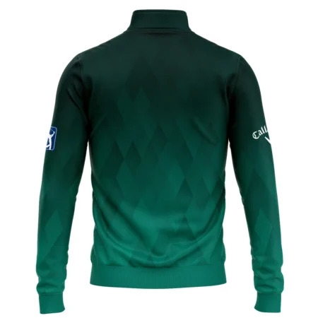 Gradient Dark Green Geometric Pattern Masters Tournament Callaway Quarter-Zip Jacket Style Classic Quarter-Zip Jacket