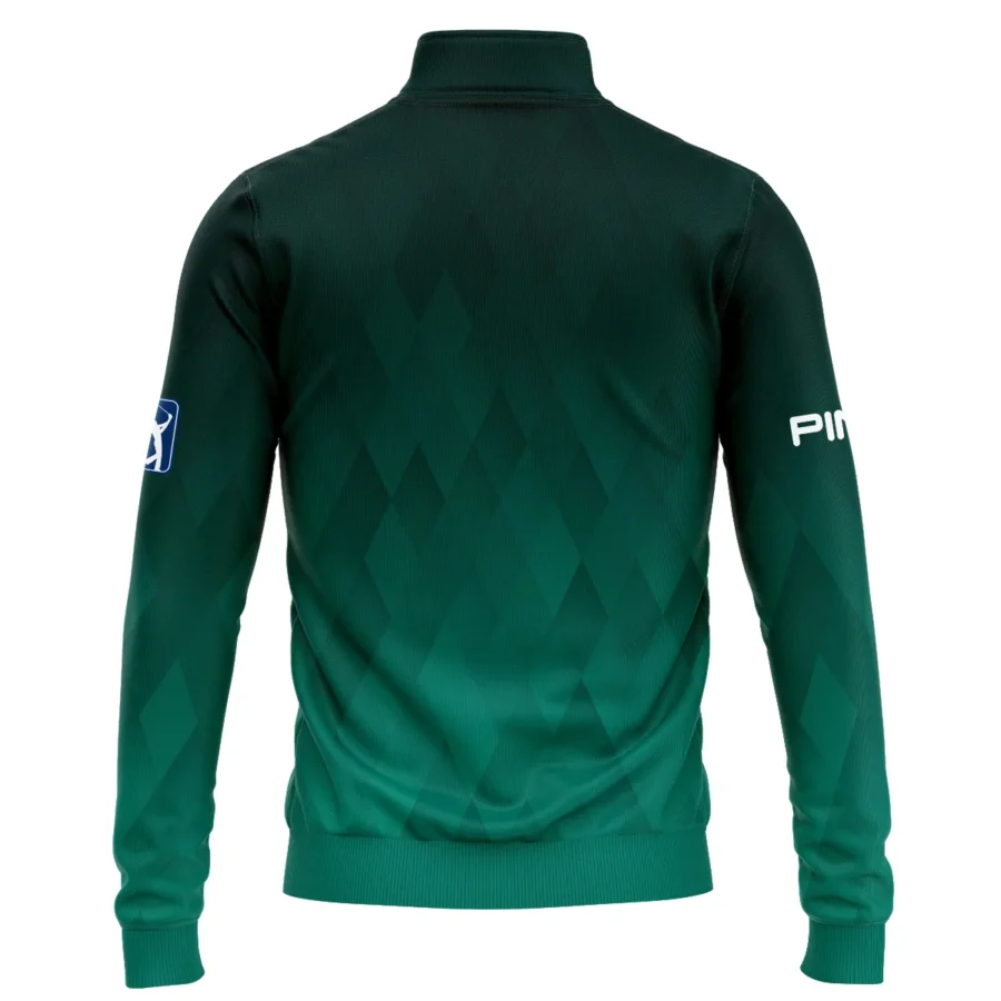 Gradient Dark Green Geometric Pattern Masters Tournament Ping Quarter-Zip Jacket Style Classic Quarter-Zip Jacket