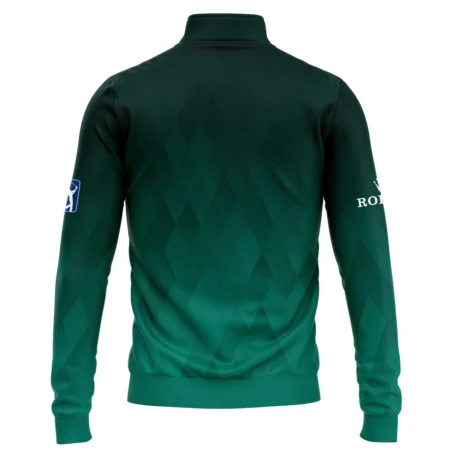 Gradient Dark Green Geometric Pattern Masters Tournament Rolex Quarter-Zip Jacket Style Classic Quarter-Zip Jacket