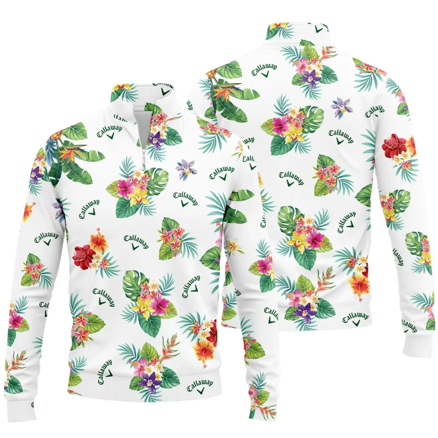 Callaway Hawaiian Flower Quarter-Zip Jacket Style Classic Quarter-Zip Jacket