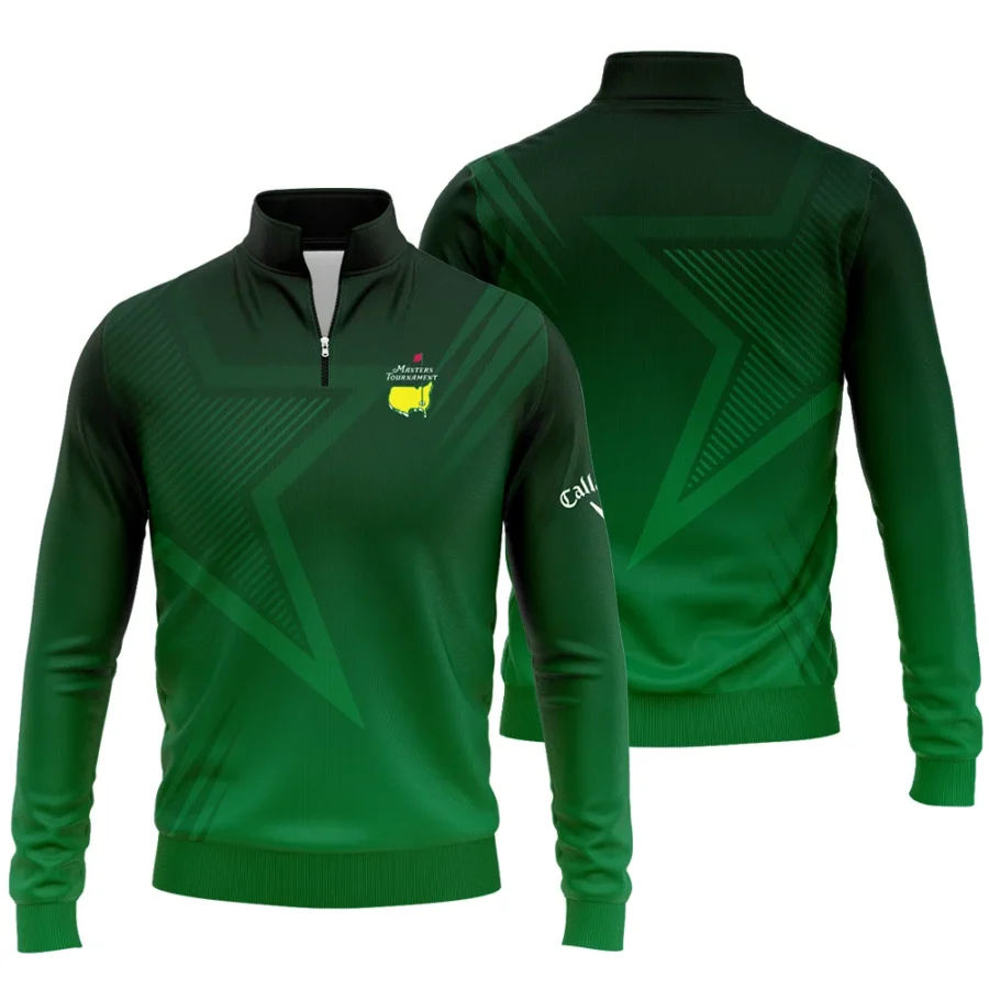 Masters Tournament Callaway Star Dark Green Pattern Quarter-Zip Jacket Style Classic Quarter-Zip Jacket