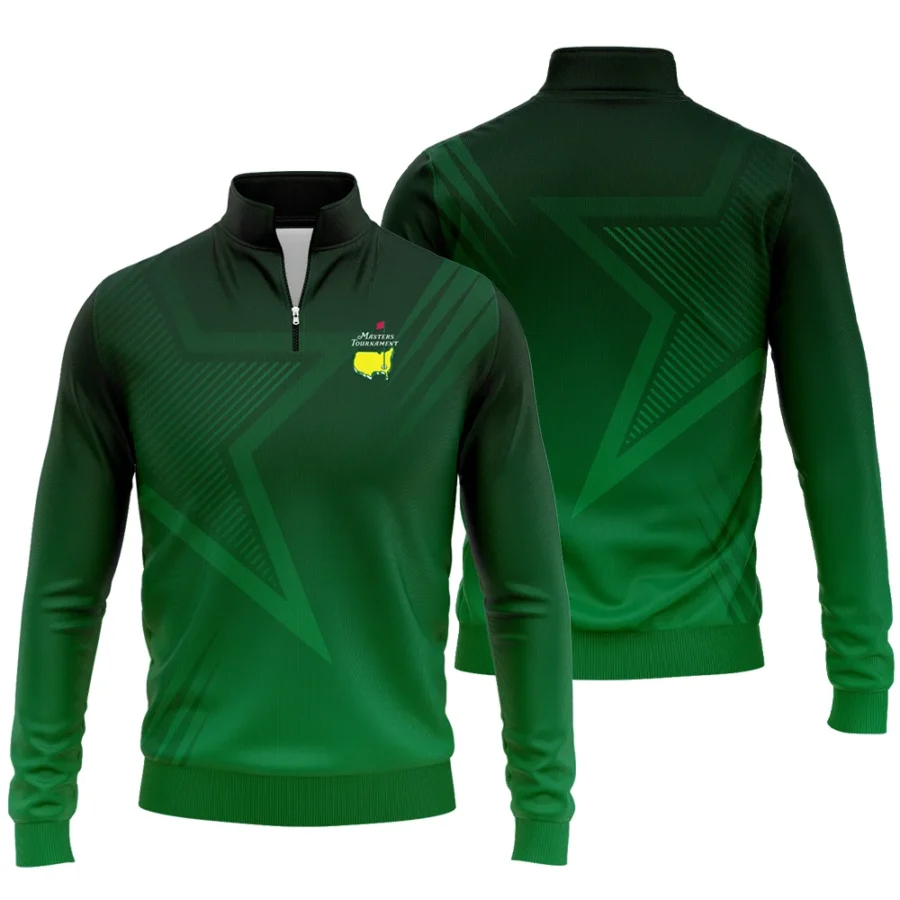 Masters Tournament Star Dark Green Pattern Quarter-Zip Jacket Style Classic Quarter-Zip Jacket