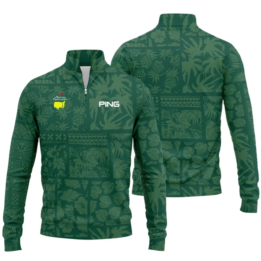 Masters Tournament Ping Hawaiian Style Fabric Patchwork Quarter-Zip Jacket Style Classic Quarter-Zip Jacket