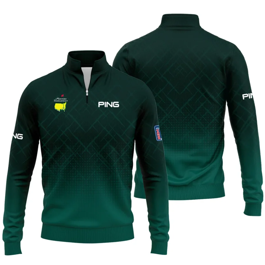 Ping Masters Tournament Sport Jersey Pattern Dark Green Quarter-Zip Jacket Style Classic Quarter-Zip Jacket