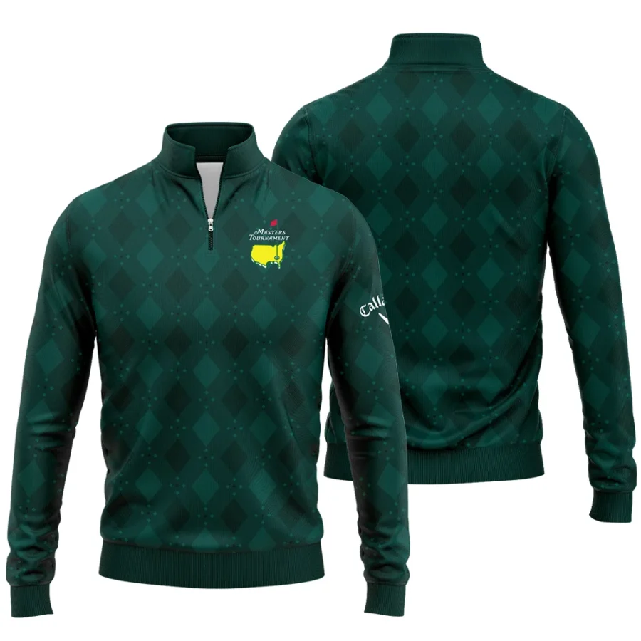 Dark Green Argyle Plaid Pattern Golf Masters Tournament Callaway Quarter-Zip Jacket Style Classic Quarter-Zip Jacket