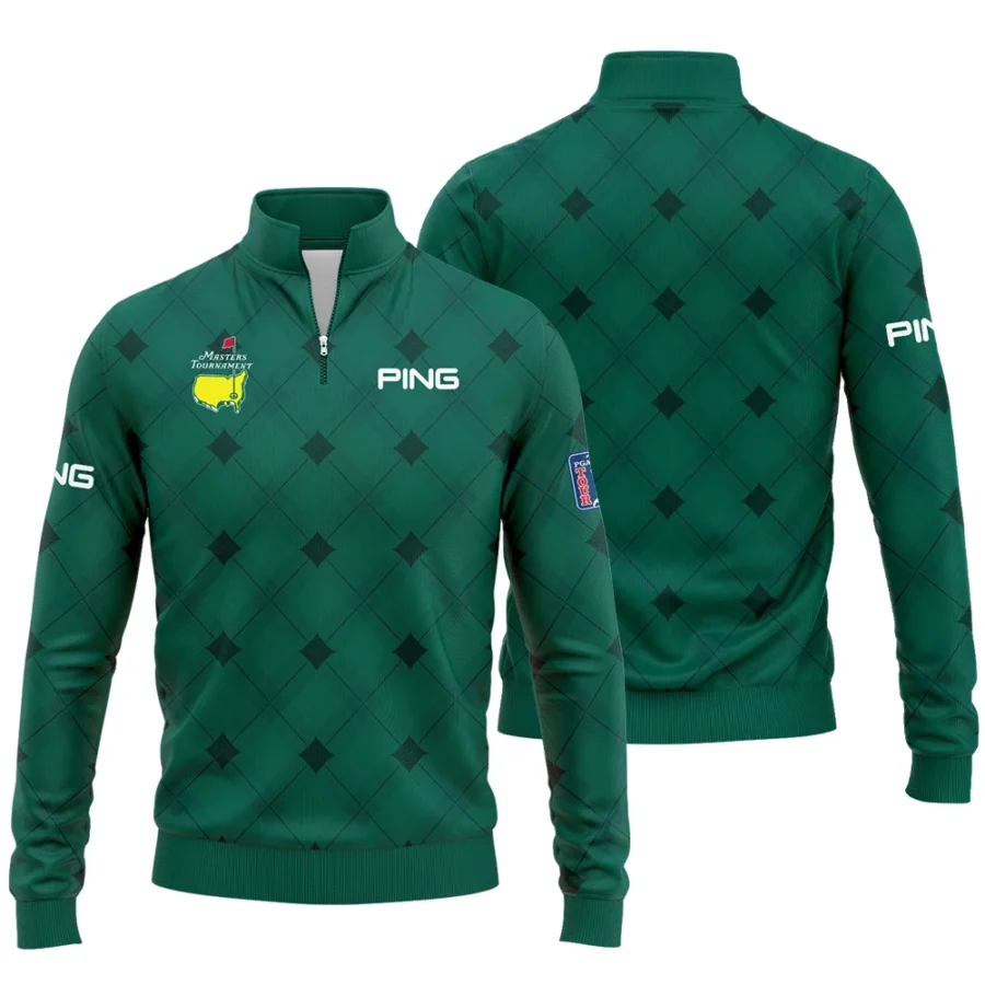 Golf Masters Tournament Green Argyle Pattern Ping Quarter-Zip Jacket Style Classic Quarter-Zip Jacket