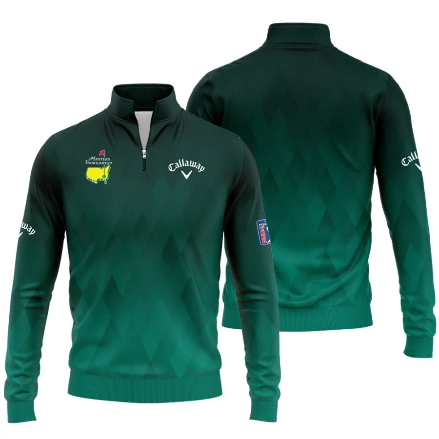 Gradient Dark Green Geometric Pattern Masters Tournament Callaway Quarter-Zip Jacket Style Classic Quarter-Zip Jacket