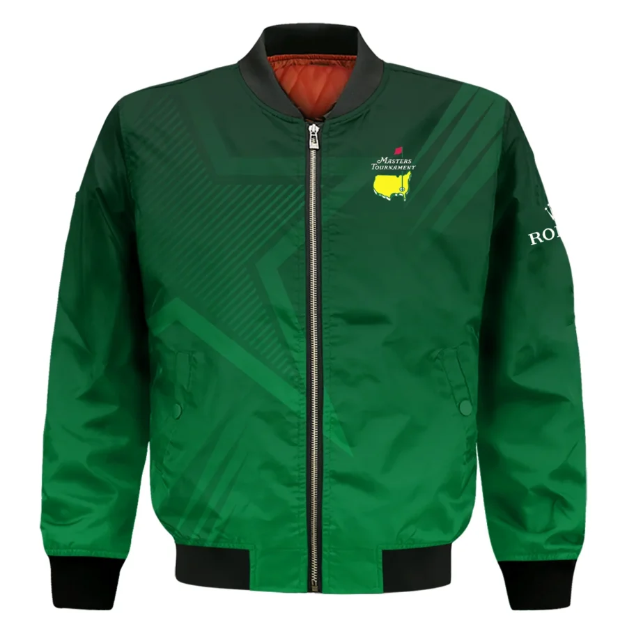 Masters Tournament Rolex Star Dark Green Pattern Bomber Jacket Style Classic Bomber Jacket