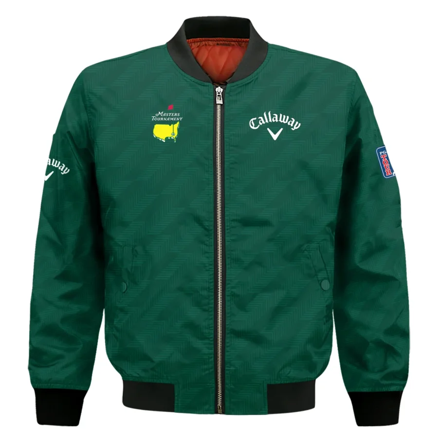 Masters Tournament Callaway Star Dark Green Pattern Bomber Jacket Style Classic Bomber Jacket