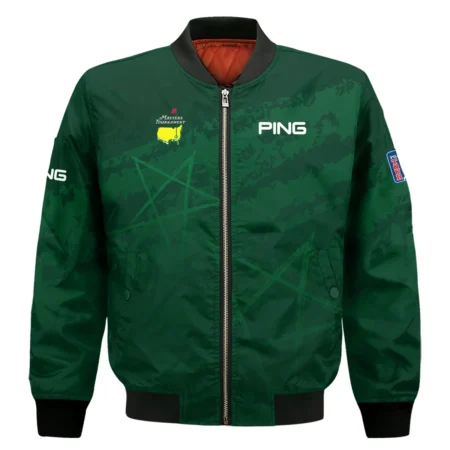 Stars Gradient Dark Green Grunge Pattern Masters Tournament Ping Bomber Jacket Style Classic Bomber Jacket