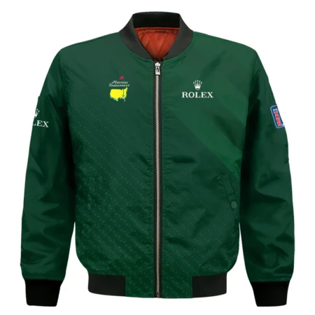 Rolex Gradient Dark Green Abstract Pattern Masters Tournament Bomber Jacket Style Classic Bomber Jacket