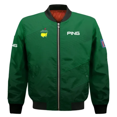 Masters Tournament Stripe Gradient Dark Green Abstract Pattern Ping Bomber Jacket Style Classic Bomber Jacket