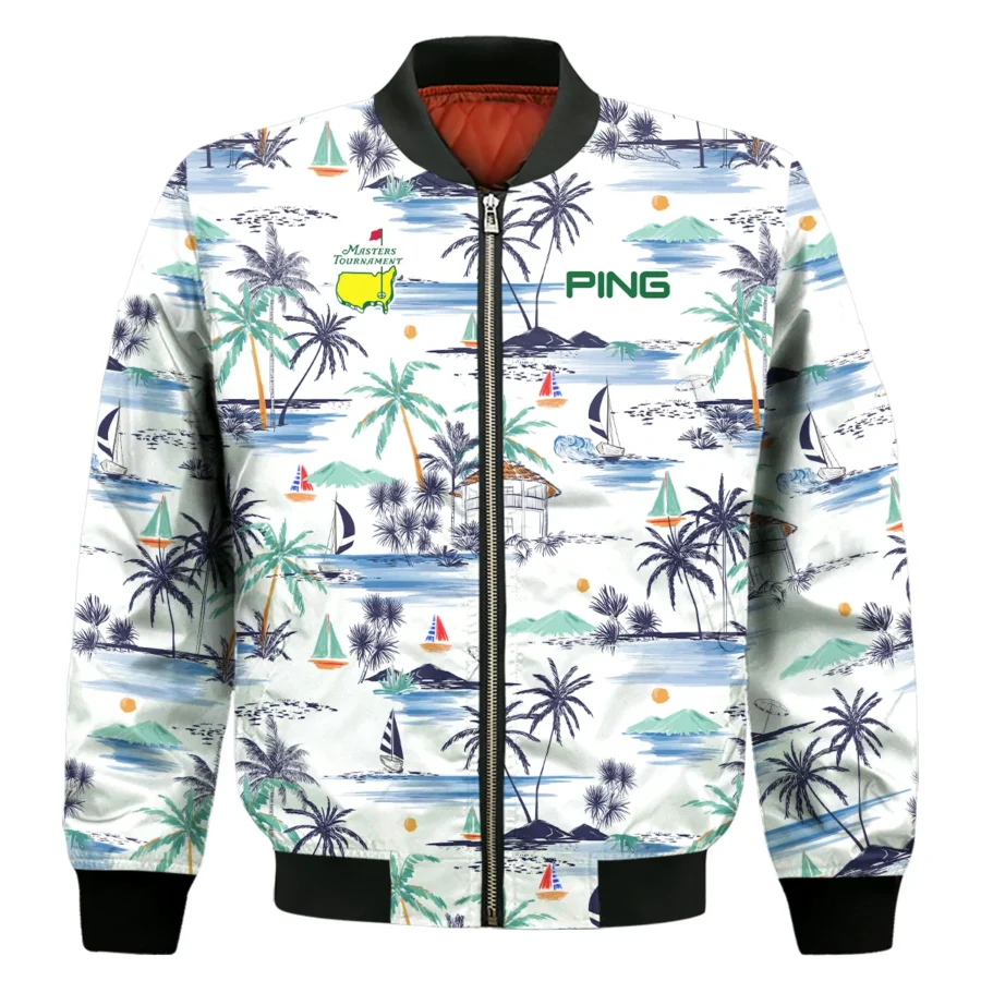 Artistic Seamless Summer Island Pattern Masters Tournament Ping Bomber Jacket Style Classic Bomber Jacket