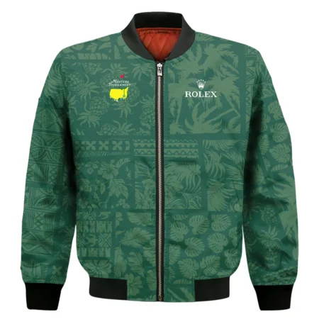 Masters Tournament Rolex Hawaiian Style Fabric Patchwork Bomber Jacket Style Classic Bomber Jacket