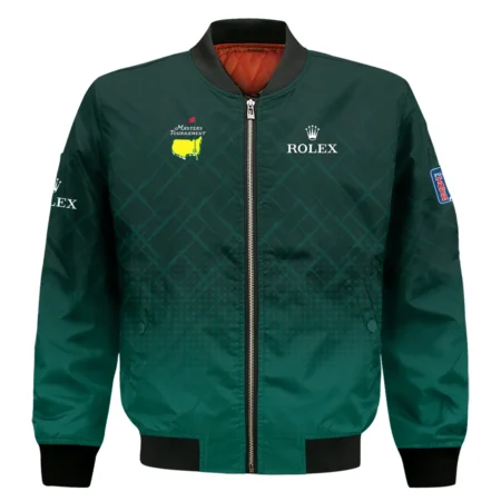 Rolex Masters Tournament Sport Jersey Pattern Dark Green Bomber Jacket Style Classic Bomber Jacket