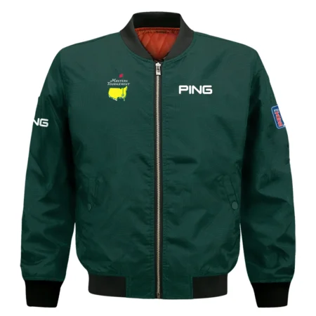 Masters Tournament Ping Pattern Sport Jersey Dark Green Bomber Jacket Style Classic Bomber Jacket