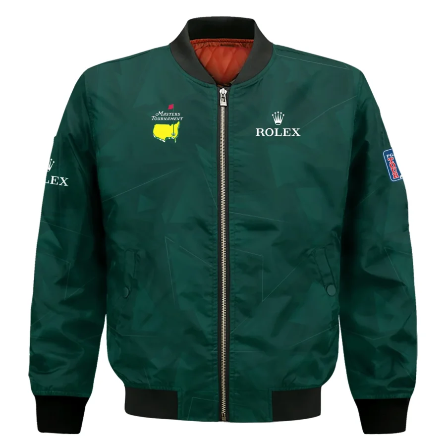 Dark Green Abstract Sport Masters Tournament Rolex Bomber Jacket Style Classic Bomber Jacket