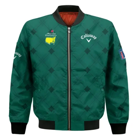 Golf Masters Tournament Green Argyle Pattern Callaway Bomber Jacket Style Classic Bomber Jacket