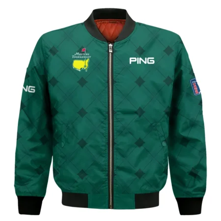 Golf Masters Tournament Green Argyle Pattern Ping Bomber Jacket Style Classic Bomber Jacket