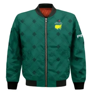 Rolex Gradient Dark Green Abstract Pattern Masters Tournament Bomber Jacket Style Classic Bomber Jacket