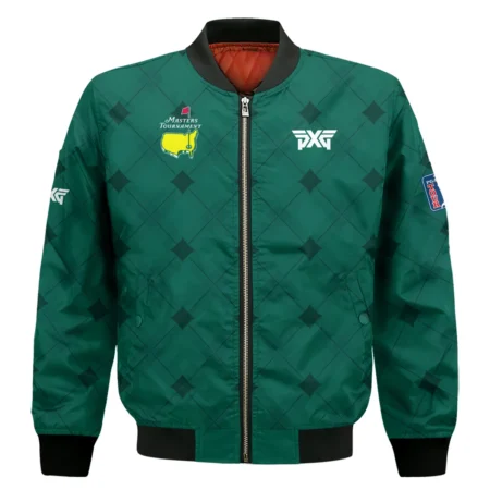 Golf Masters Tournament Green Argyle Pattern Bomber Jacket Style Classic Bomber Jacket