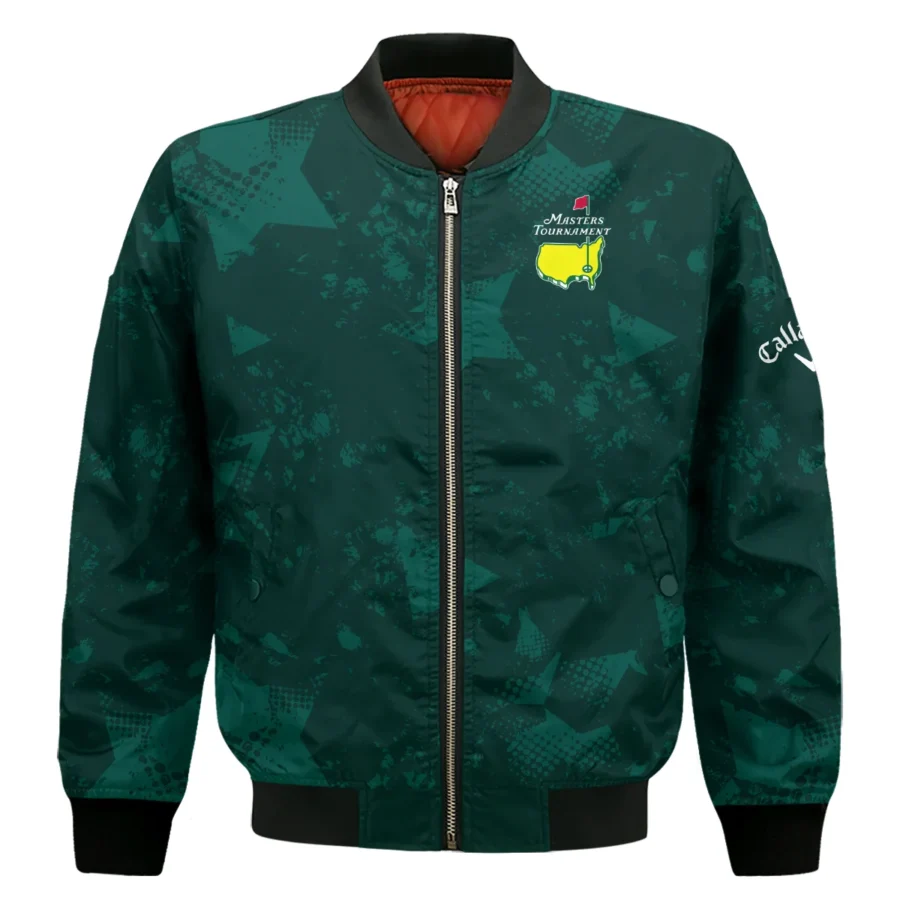 Dark Green Grunge Stars Pattern Golf Masters Tournament Callaway Bomber Jacket Style Classic Bomber Jacket